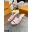 Louis Vuitton Heel 7.5cm Monogram Embossed Mules Pale Pink 2020
