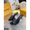 Louis Vuitton Heel 7.5cm Monogram Embossed Mules Black 2020