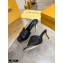 Louis Vuitton Heel 7.5cm Monogram Embossed Mules Black 2020