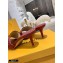 Louis Vuitton Heel 7.5cm Monogram Embossed Mules Burgundy 2020