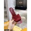 Louis Vuitton Heel 7.5cm Monogram Embossed Mules Burgundy 2020