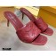 Louis Vuitton Heel 7.5cm Monogram Embossed Mules Burgundy 2020