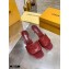 Louis Vuitton Heel 7.5cm Monogram Embossed Mules Burgundy 2020