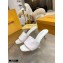 Louis Vuitton Heel 7.5cm Monogram Embossed Mules White 2020