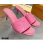 Louis Vuitton Heel 7.5cm Monogram Embossed Mules Pink 2020