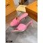 Louis Vuitton Heel 7.5cm Monogram Embossed Mules Pink 2020