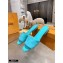Louis Vuitton Monogram Embossed Flat Mules Sky Blue 2020