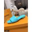 Louis Vuitton Monogram Embossed Flat Mules Sky Blue 2020