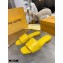 Louis Vuitton Monogram Embossed Flat Mules Yellow 2020