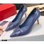 Valentino Heel 8cm VLogo Patent Leather Pumps Blue 2020