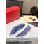 Valentino Heel 4cm VLogo Patent Leather Pumps Blue 2020