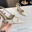 Valentino Heel 8cm VLogo Signature Patent Leather Slingback Pumps White 2020