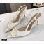 Valentino Heel 8cm VLogo Signature Patent Leather Slingback Pumps White 2020