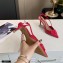 Valentino Heel 8cm VLogo Signature Patent Leather Slingback Pumps Fuchsia 2020