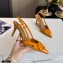 Valentino Heel 8cm VLogo Signature Patent Leather Slingback Pumps Yellow 2020