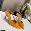 Valentino Heel 8cm VLogo Signature Patent Leather Slingback Pumps Yellow 2020