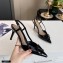 Valentino Heel 8cm VLogo Signature Patent Leather Slingback Pumps Black 2020