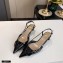 Valentino Heel 4cm VLogo Signature Patent Leather Slingback Pumps Black 2020