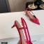 Valentino Heel 4cm VLogo Signature Patent Leather Slingback Pumps Fuchsia 2020