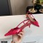 Valentino Heel 4cm VLogo Signature Patent Leather Slingback Pumps Fuchsia 2020
