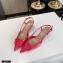 Valentino Heel 4cm VLogo Signature Patent Leather Slingback Pumps Fuchsia 2020