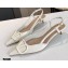 Valentino Heel 4cm VLogo Signature Patent Leather Slingback Pumps White 2020