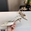 Valentino Heel 4cm VLogo Signature Patent Leather Slingback Pumps White 2020