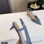 Valentino Heel 4cm VLogo Signature Patent Leather Slingback Pumps Blue 2020