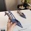 Valentino Heel 4cm VLogo Signature Patent Leather Slingback Pumps Blue 2020