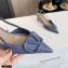 Valentino Heel 4cm VLogo Signature Patent Leather Slingback Pumps Blue 2020