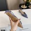 Valentino Heel 4cm VLogo Signature Patent Leather Slingback Pumps Blue 2020
