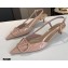 Valentino Heel 4cm VLogo Signature Patent Leather Slingback Pumps Nude 2020