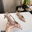 Valentino Heel 4cm VLogo Signature Patent Leather Slingback Pumps Nude 2020