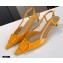 Valentino Heel 4cm VLogo Signature Patent Leather Slingback Pumps Yellow 2020