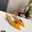 Valentino Heel 4cm VLogo Signature Patent Leather Slingback Pumps Yellow 2020
