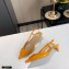 Valentino Heel 4cm VLogo Signature Patent Leather Slingback Pumps Yellow 2020