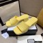 Gucci Heel 5.5cm Platform 2.5cm Embossed Logo Rubber Slide Sandals Yellow 2020