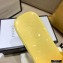 Gucci Heel 5.5cm Platform 2.5cm Embossed Logo Rubber Slide Sandals Yellow 2020