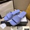 Gucci Heel 5.5cm Platform 2.5cm Embossed Logo Rubber Slide Sandals Blue 2020
