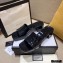 Gucci Heel 5.5cm Platform 2.5cm Embossed Logo Rubber Slide Sandals Black 2020