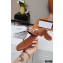 Gucci Heel 2.5cm Thong Slide Sandals Brown with Chain 2020