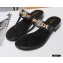 Gucci Heel 2.5cm Thong Slide Sandals Black with Chain 2020