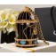 Chanel Lambskin Enamel and Strass Birdcage Evening Bag AS1941 Gold/Black 2020