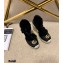 Gucci Shearling Leather Platform 10cm Espadrilles Sandals Black 2020