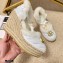 Gucci Shearling Leather Platform 10cm Espadrilles Sandals White 2020