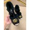 Gucci Shearling Leather Platform 10cm Espadrilles Sandals Black/Red 2020