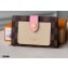 Louis Vuitton Juliette Wallet N60381 Damier Ebene Canvas Pink 2020