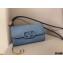 Valentino VSLING Grainy Calfskin Clutch Bag Blue with Shoulder Strap 2020