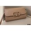 Valentino VSLING Grainy Calfskin Clutch Bag Nude with Shoulder Strap 2020