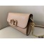 Valentino VSLING Grainy Calfskin Clutch Bag Nude with Shoulder Strap 2020
